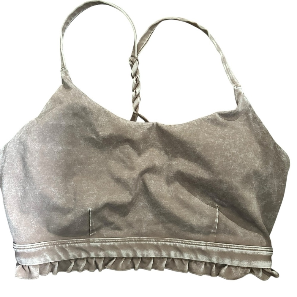 JoyLab Distressed Crop Top Bra Ruffle Hem